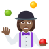 🤹🏾‍♀️ woman juggling: medium-dark skin tone display on JoyPixels